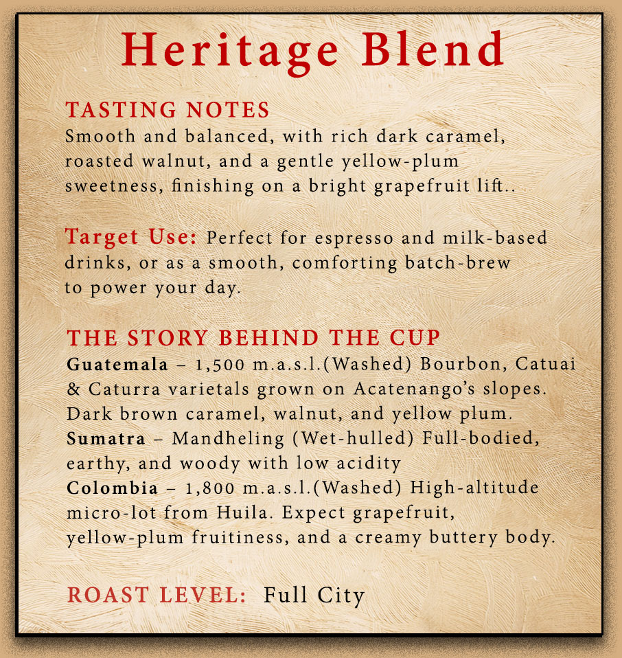 Heritage Blend Coffee Blend Card
